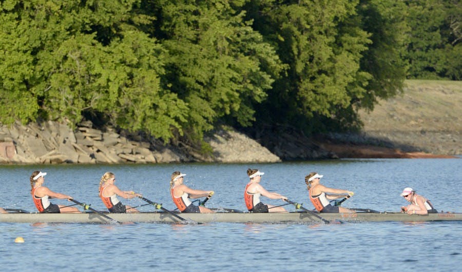 Virginia competes in the I Varsity Eight grand final during the 2017 ACC Rowing Championship in Clemson, S.C., Sunday, May 14, 2017. (Photo by Sara D. Davis, the ACC.com)
