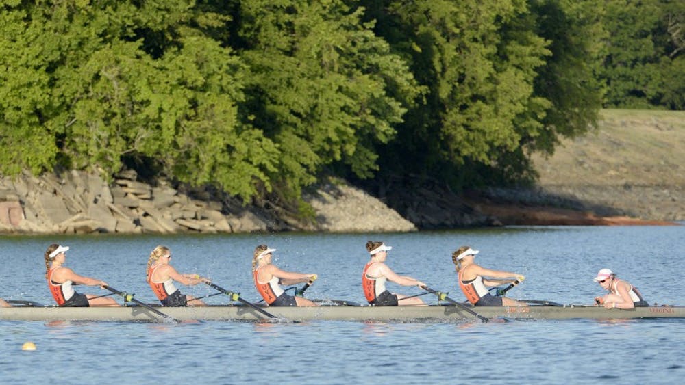 Virginia competes in the I Varsity Eight grand final during the 2017 ACC Rowing Championship in Clemson, S.C., Sunday, May 14, 2017. (Photo by Sara D. Davis, the ACC.com)
