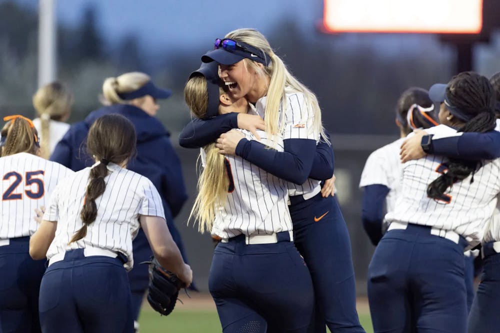 <p>Virginia celebrates its first series victory over Clemson in program history.</p>
