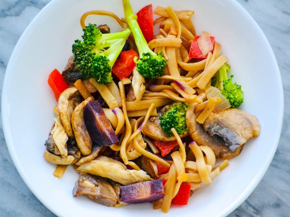 This pad Thai recipe is a healthy remake with lower sodium, brown rice noodles and a nutty flavor.