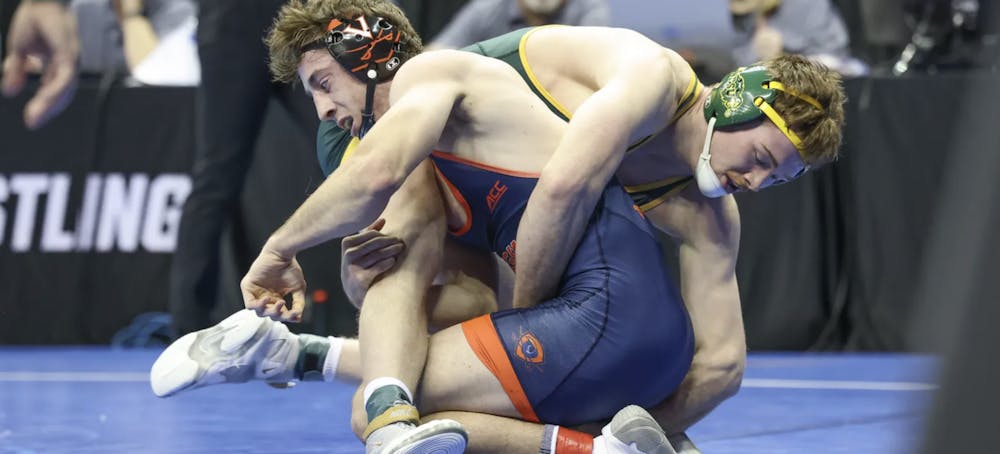 <p>Graduate student Justin McCoy saw his illustrious five-year career come to a close Friday at the NCAA Championships.</p>