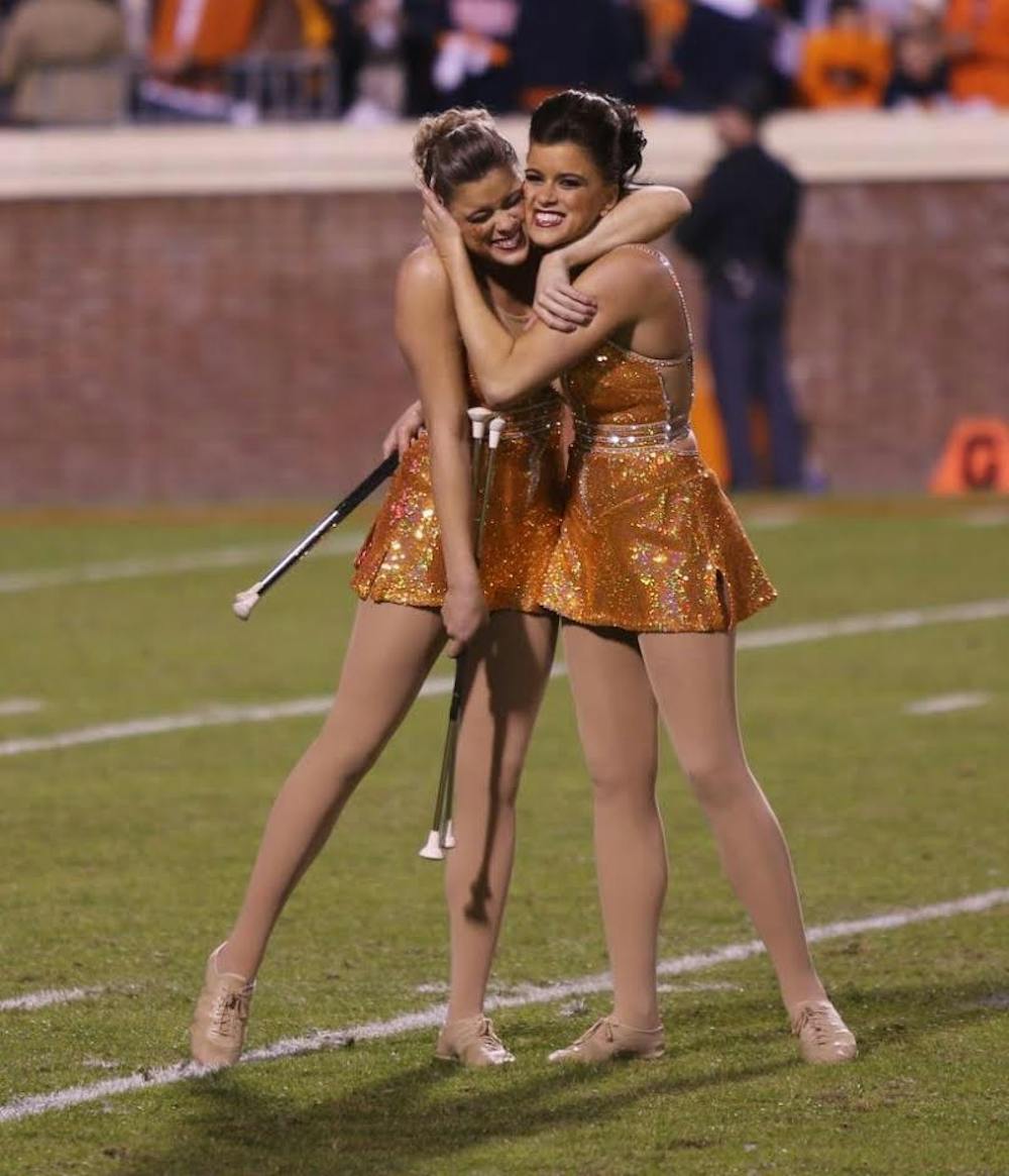 	<p>The Maiden twins performed with the Cavalier Marching band while taking classes at Piedmont Virginia Community College before they transferred to the University. </p>