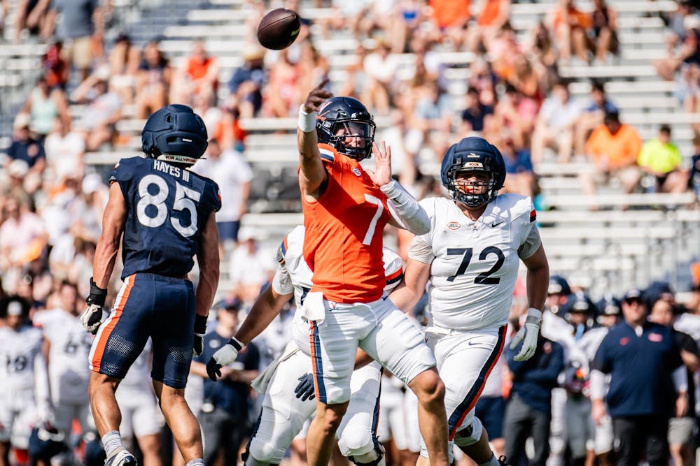 <p>Jewett Hayes, Beau Pribula and Ben York playing in Saturday's scrimmage.</p>