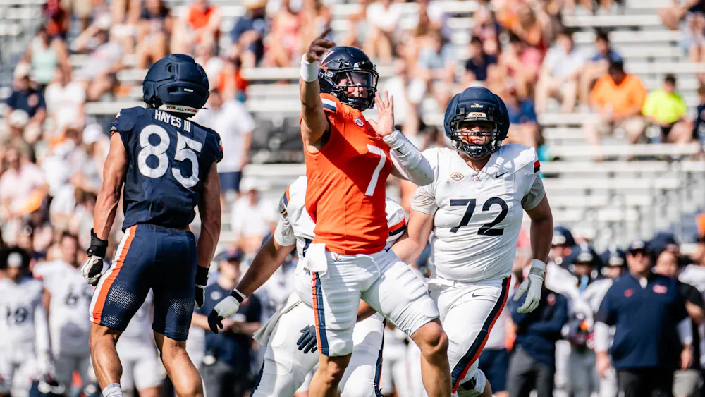 Jewett Hayes, Beau Pribula and Ben York playing in Saturday's scrimmage.
