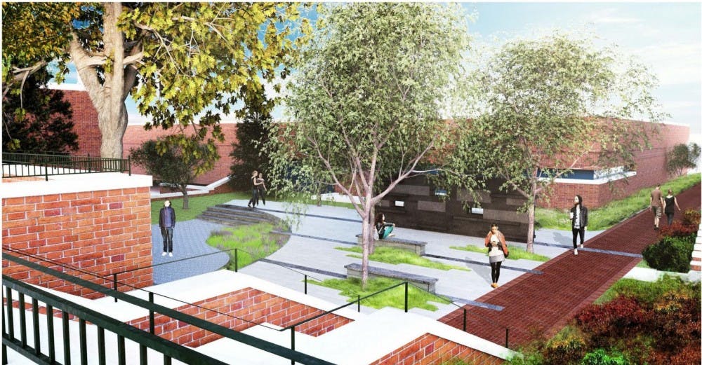 <p>The garden will be located between Clemons Library and Newcomb Hall.&nbsp;</p>