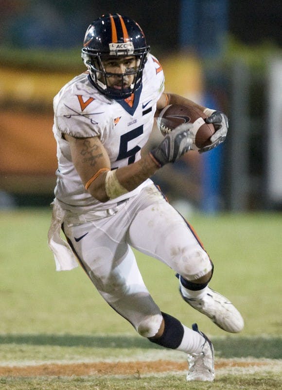 Virginia running back Mikell Simpson (5)..The #19 Virginia Cavaliers defeated the Miami Hurricanes 48-0 at the Orange Bowl in Miami, Florida on November 10, 2007.  The game was the final game played in the Orange Bowl.