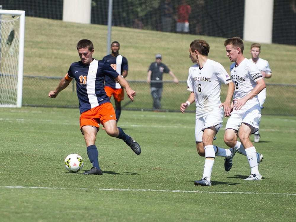 Senior midfielder Eric Bird netted the equalizer Sunday against No. 5 Notre Dame in the game's 68th minute.