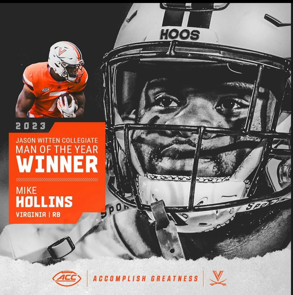 <p>Hollins also received the ACC’s recipient of the <a href="https://theacc.com/news/2023/11/27/football-virginias-mike-hollins-named-2023-brian-piccolo-award-recipient.aspx"><u>Brian Piccolo Award</u></a> and was named the <a href="https://virginiasports.com/news/2023/12/18/hollins-named-2023-comeback-player-of-the-year/#:~:text=Virginia%20Football%20%7C%20Hollins%20Named%202023%20Comeback%20Player%20of%20the%20Year"><u>2023 Comeback Player of the Year</u></a> by the Associated Press.</p>