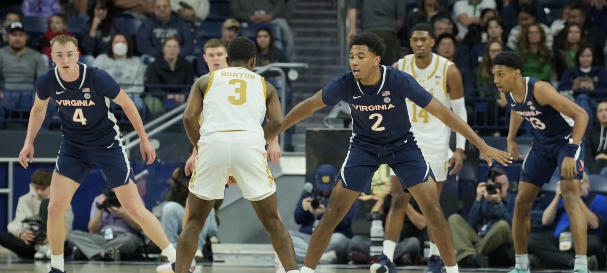 Senior guard Reece Beekman's efforts were not enough to propel the Cavaliers past a the hot-shooting Fighting Irish.