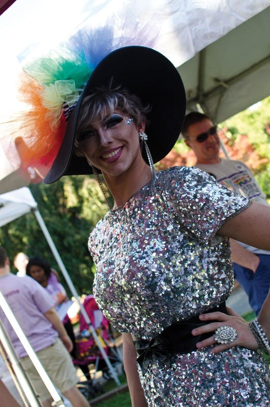 	University students, community members alike flock to Downtown Lee Park Saturday afternoon for sights, sounds of city’s first LGBTQ pride festival