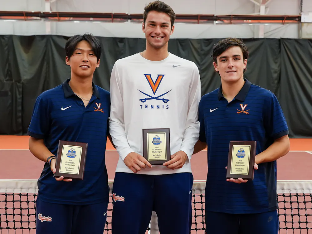 After their performances this weekend, Santamarta Roig, Kim, and Preda will all join teammate Keegan Rice at the NCAA Individual Championships.