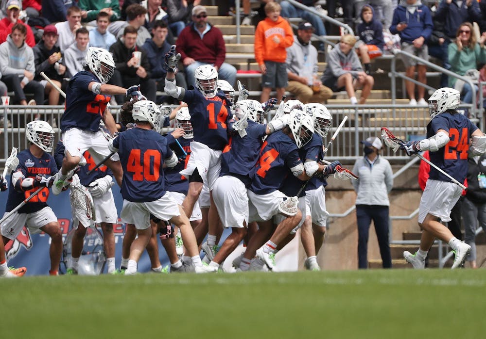 <p>Virginia celebrates a goal during the team's National Championship win over Maryland last May.</p>