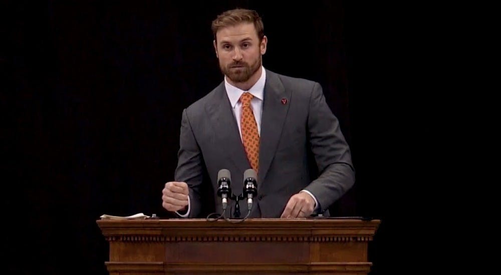<p>Chris Long — a University alumnus and former football team member known for his philanthropic efforts and two Super Bowl wins with the New England Patriots and Philadelphia Eagles — was this year’s keynote speaker.</p>