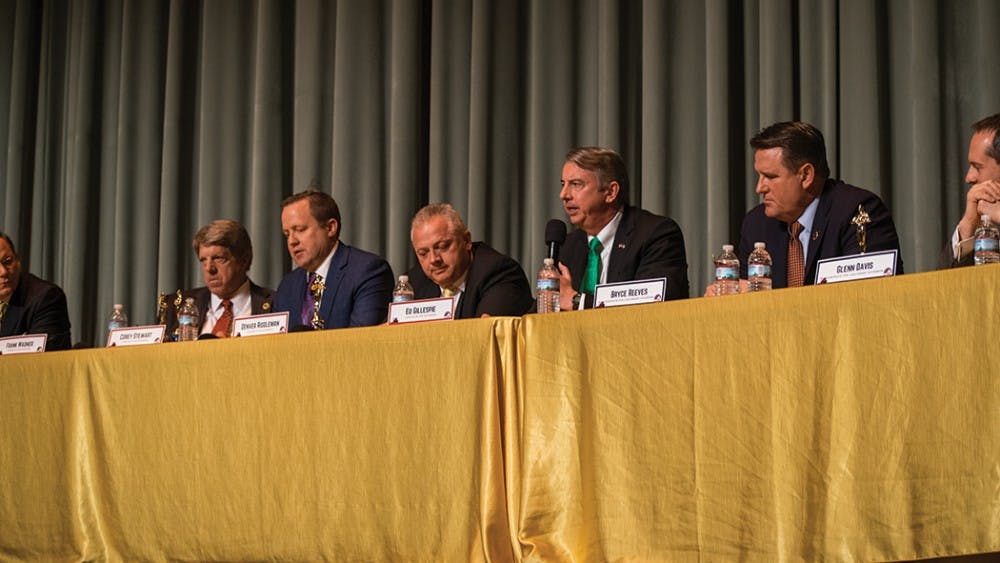 Republican statewide candidates participated in a debate Saturday at the Paramount Theater.