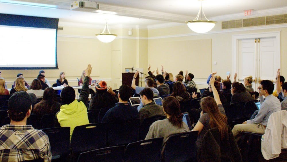 The bills changed the language of the Student Council bylaws to be more gender neutral by replacing the words “he” and “she” with “they."