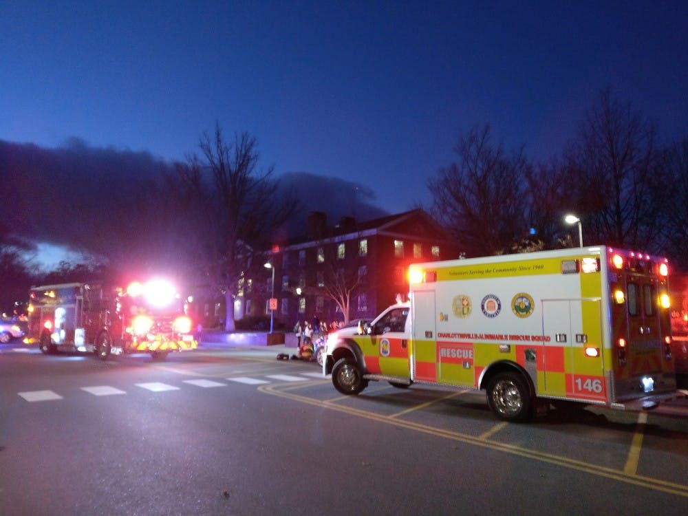 <p>A&nbsp;silver SUV struck a woman crossing the street in front of the Chemistry building.</p>