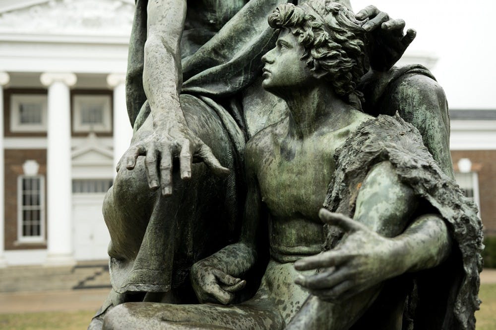 The student guide on the Homer Statue is now missing his lyre.&nbsp;