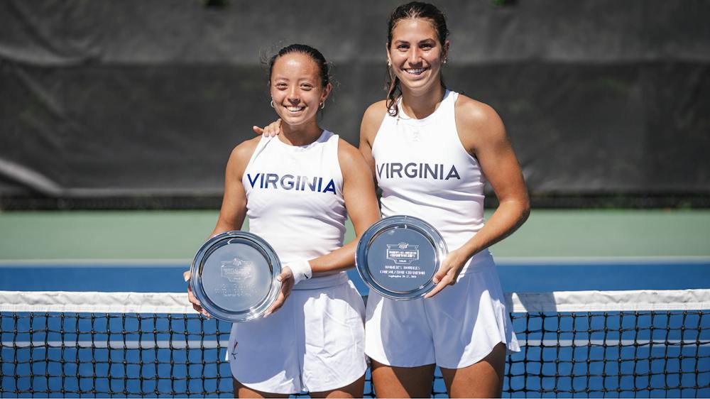 <p>The cherry on top for the Cavaliers this weekend was the women's doubles consolation title, which was won by Rolls and Genis Salas</p>