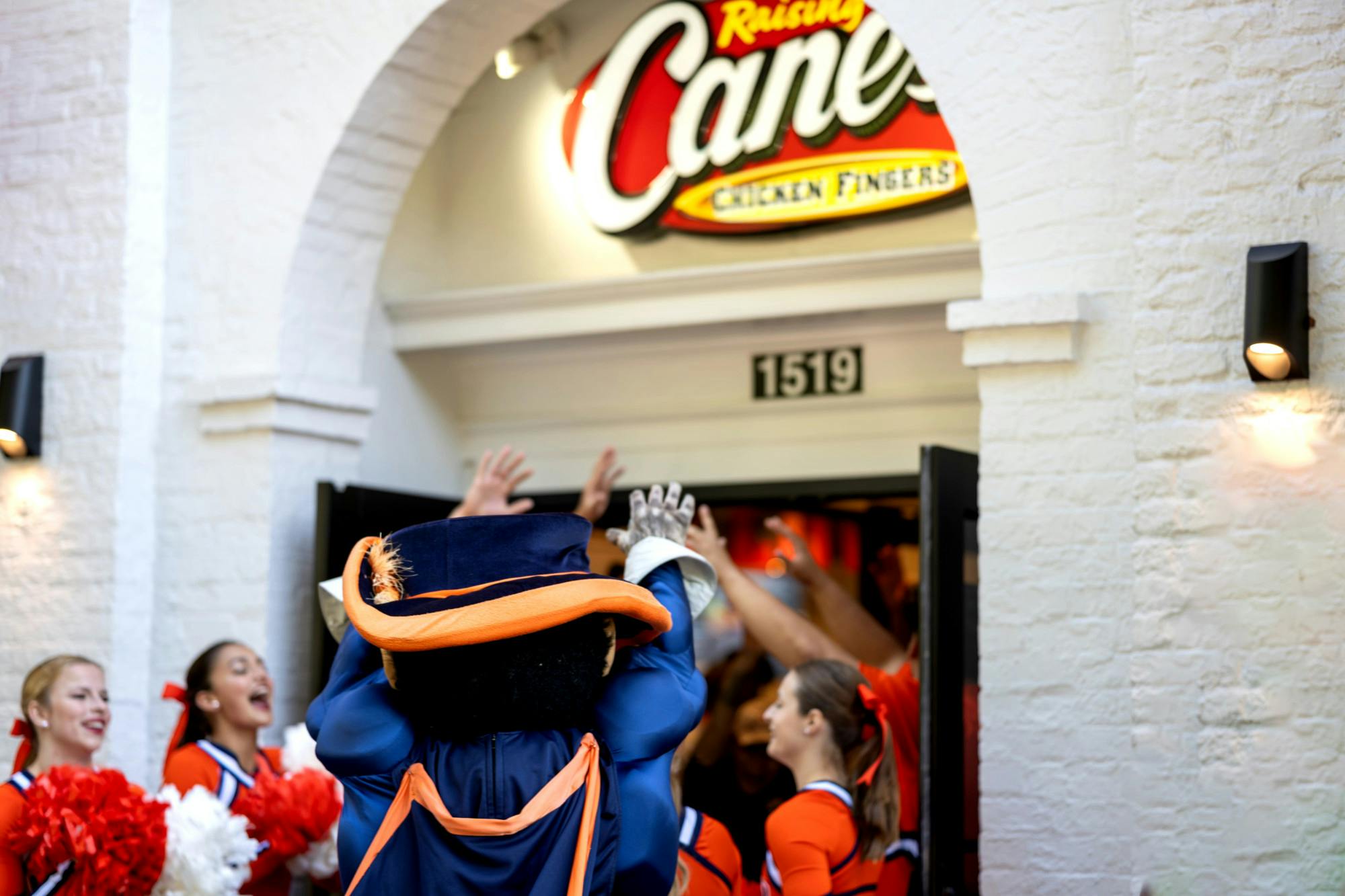 Energy was high opening morning as the line of students snaked down the Corner for a chance to win a raffle drawing for a year of free Cane’s.