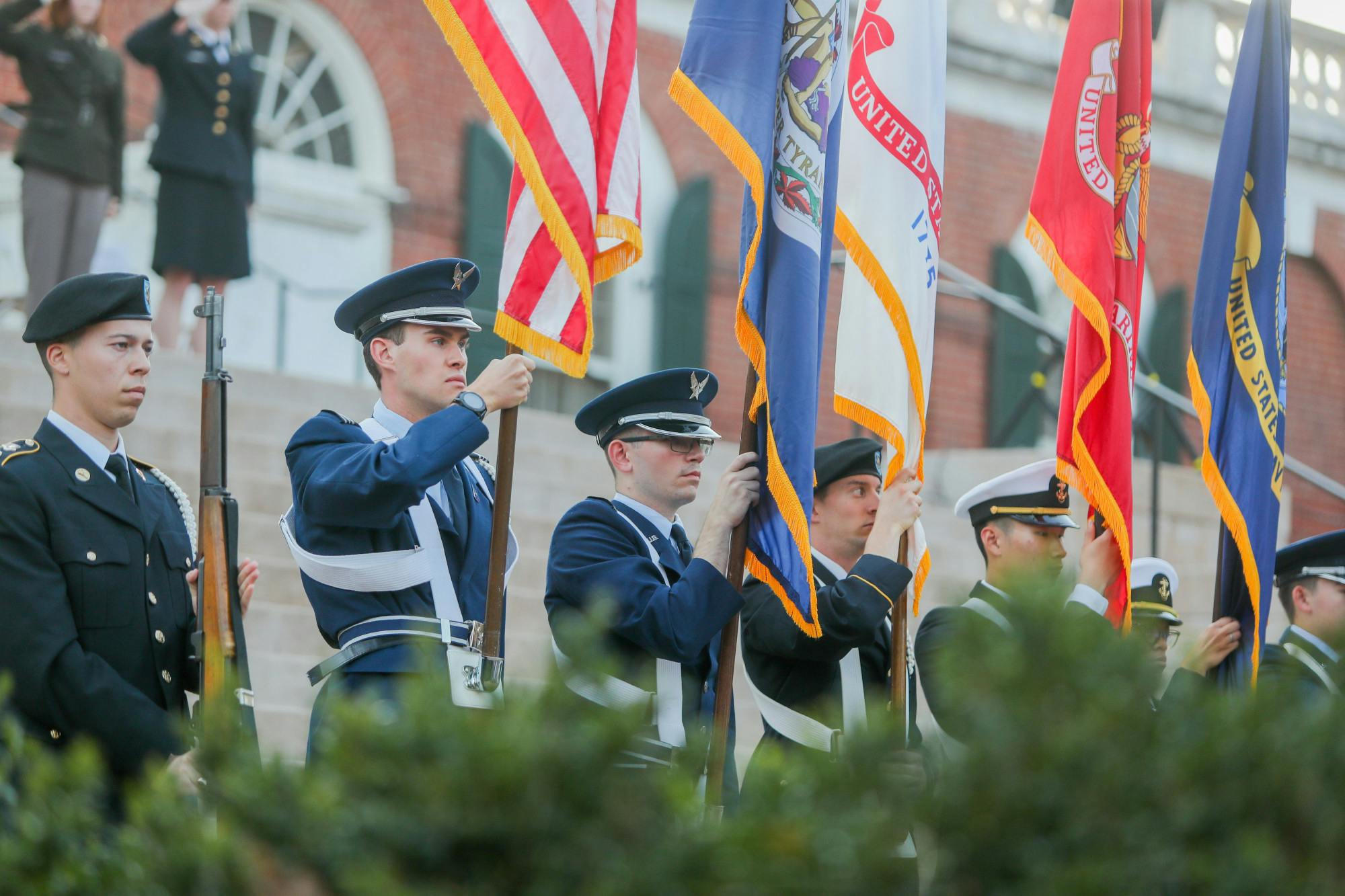 The ceremony opened at 4 p.m. as the heat of the day died down, on the steps at the North side of the Rotunda.&nbsp;