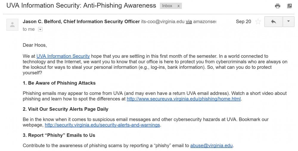<p>One way the University helps students improve their cybersecurity is with anti-phishing training emails.</p>