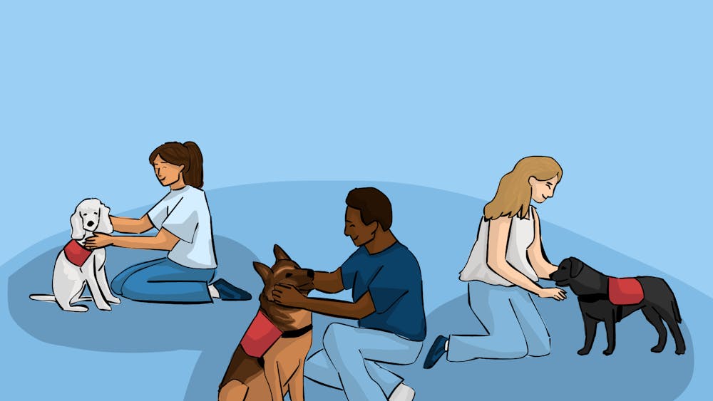 A simple wag of a tail or friendly head nudge can be enough to get students to pause — or paws — a spiral of anxiety, providing key emotional care without even saying a word.