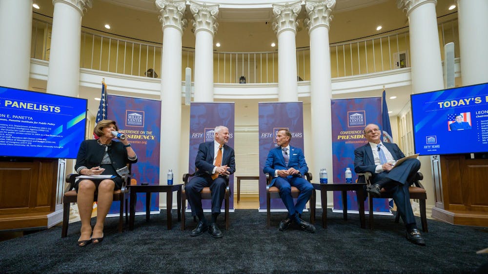 The Miller Center held day one of a conference on the presidency Sept. 27, 2025 in the Rotunda, with speakers highlighting parts of Presidents George W. Bush and Barack Obama's agenda.