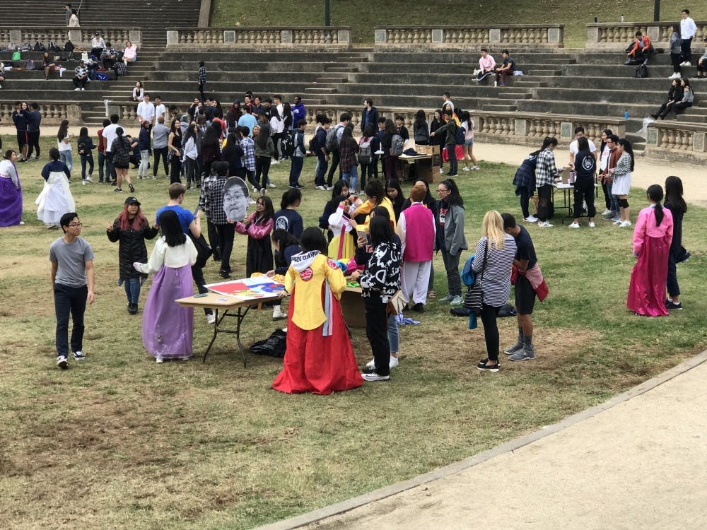 <p>Participants at Korea Day were encouraged to visit each booth and learn about a Korean tradition or play a game.</p>