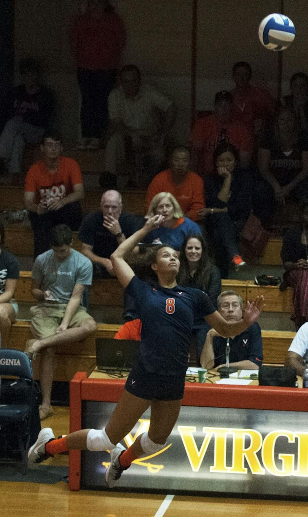 <p>Senior outside hitter Tori Janowski competed inside Memorial Gymnasium for the last time Sunday afternoon. She has 1,182 kills in her Virginia career. </p>