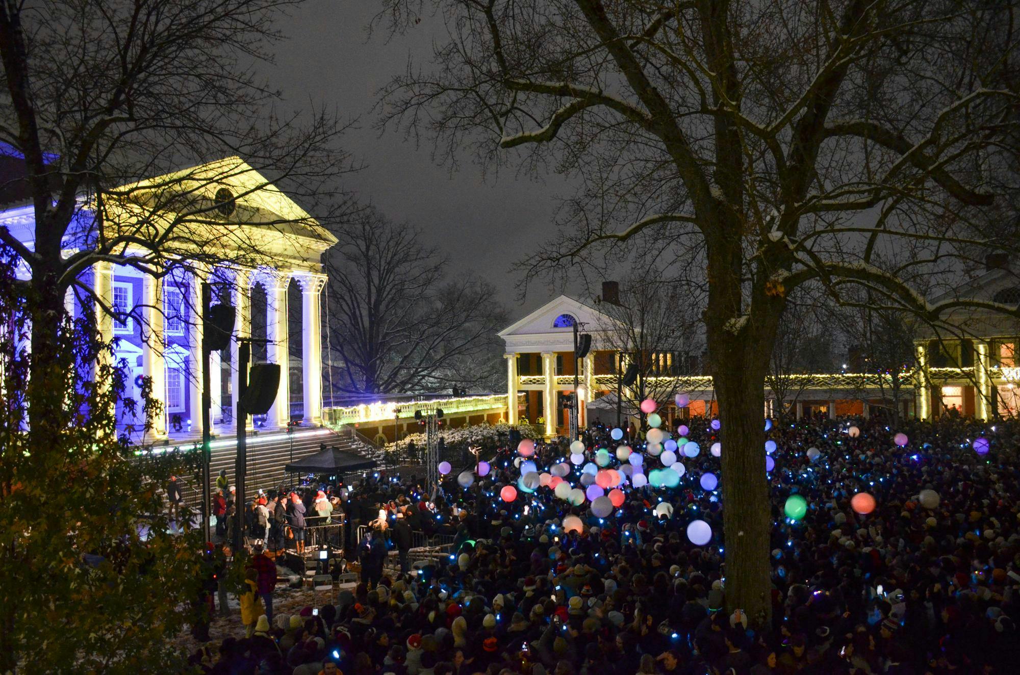 Amid the rush of finals, Lighting of the Lawn offered a chance for students, faculty and community members to unite and enjoy the vibrant glow of the Rotunda together.