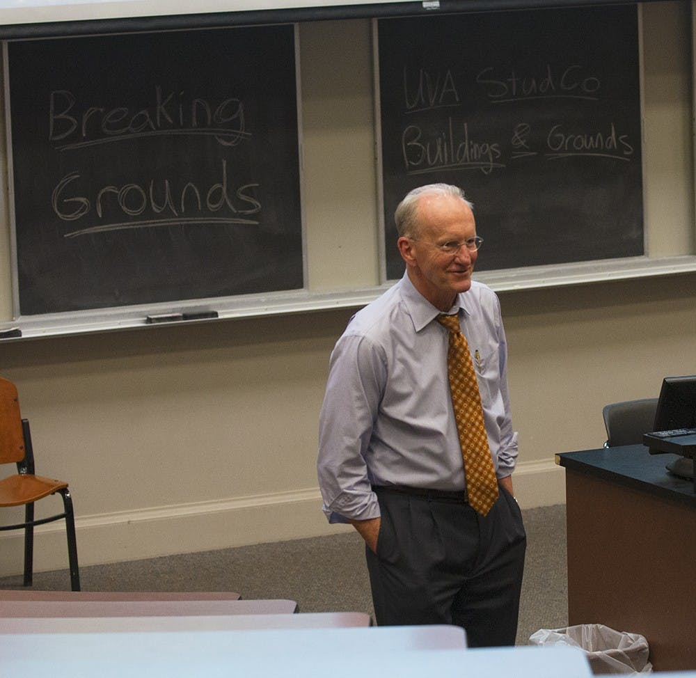 Chief facilities officer Donald Sundgren spoke on projects old and new around grounds, as well as the ongoing Rotunda renovations. 