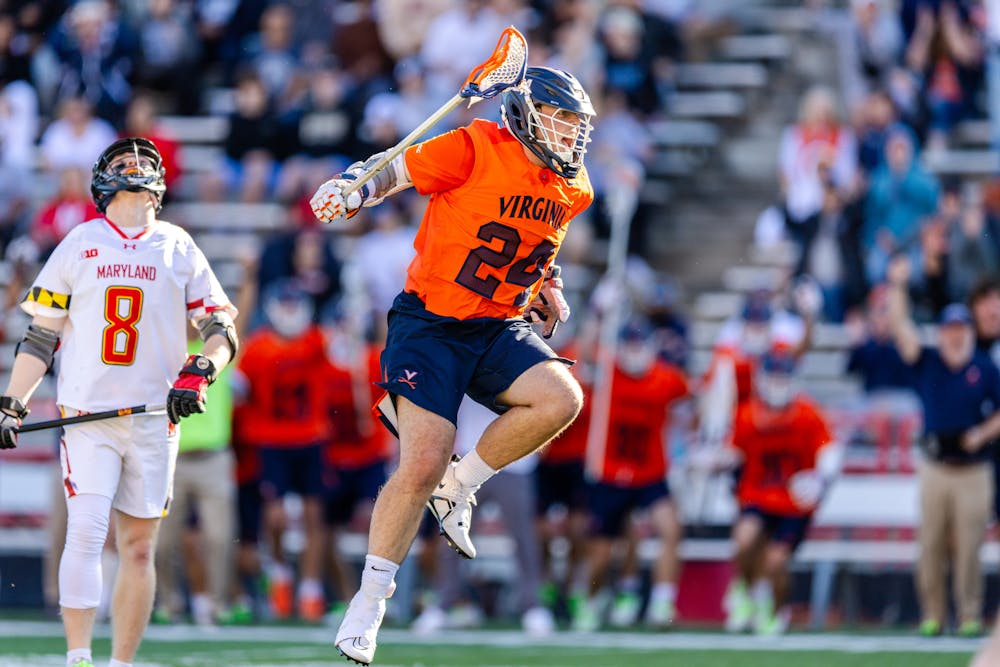 <p>Graduate attackman Payton Cormier scored the Cavaliers' final goal of the game Saturday, sealing a signature road win for the program</p>