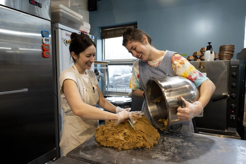 <p>Baking happens primarily on Tuesdays and Fridays, yielding anywhere from roughly 130 loaves on quieter weeks to more than 240 when demand peaks.</p>