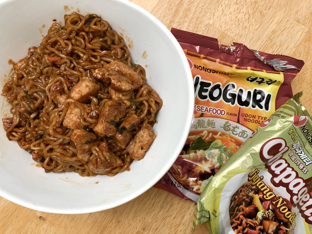 Although this dish mostly consists of instant noodles, the flavor combination from the two different brands gives the instant noodles an upgrade and the dish a fresh and fancy twist.