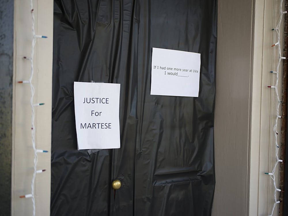 Black tablecloths covered the Lawn in support of Martese Johnson and the black community.