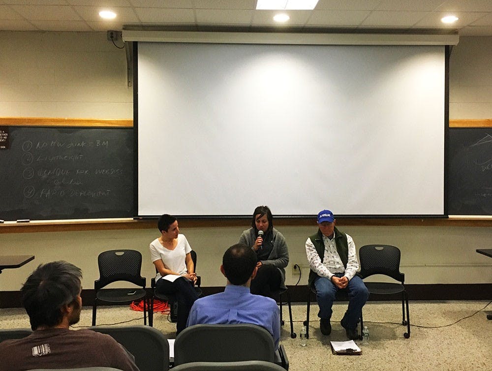 Around 17 people attended the teach-in&nbsp;at Olson Hall on Thursday night.&nbsp;