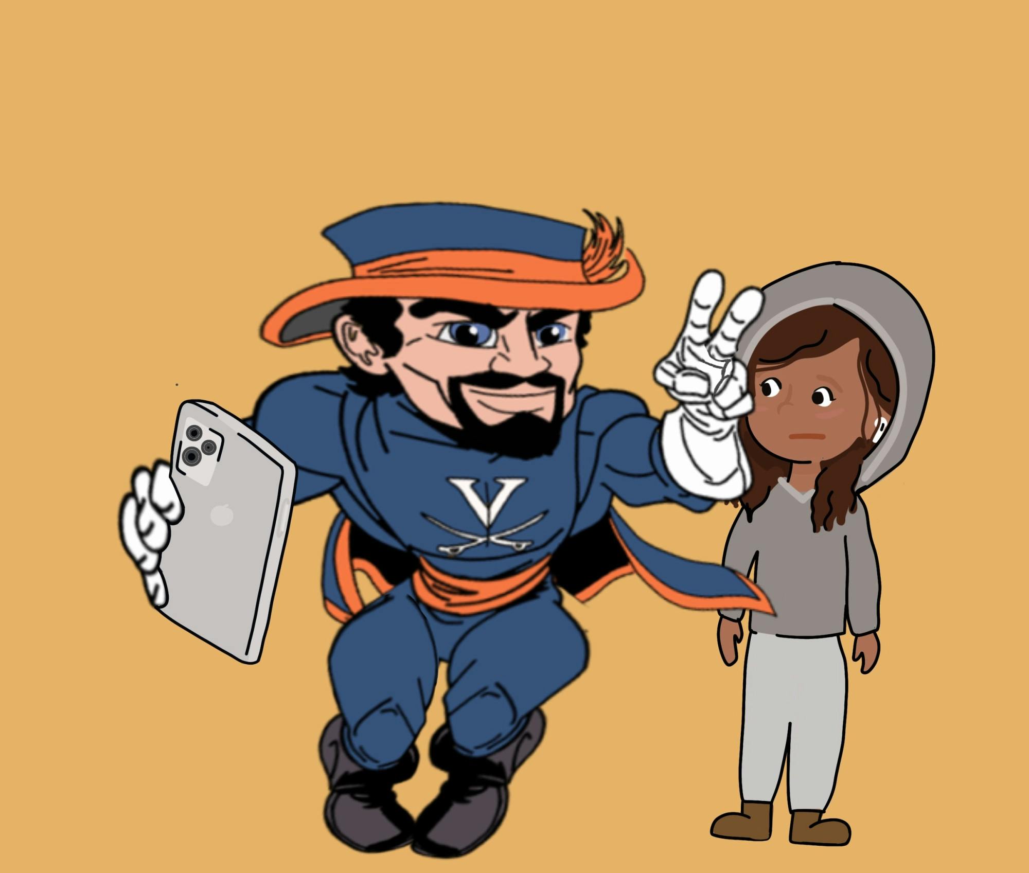 Last fall semester, I was on the South Lawn, scouting for my first opportunity. I had my headphones in, tangled into my unruly hair, and was wearing a hoodie and gym shorts. That’s when I saw him. CavMan.