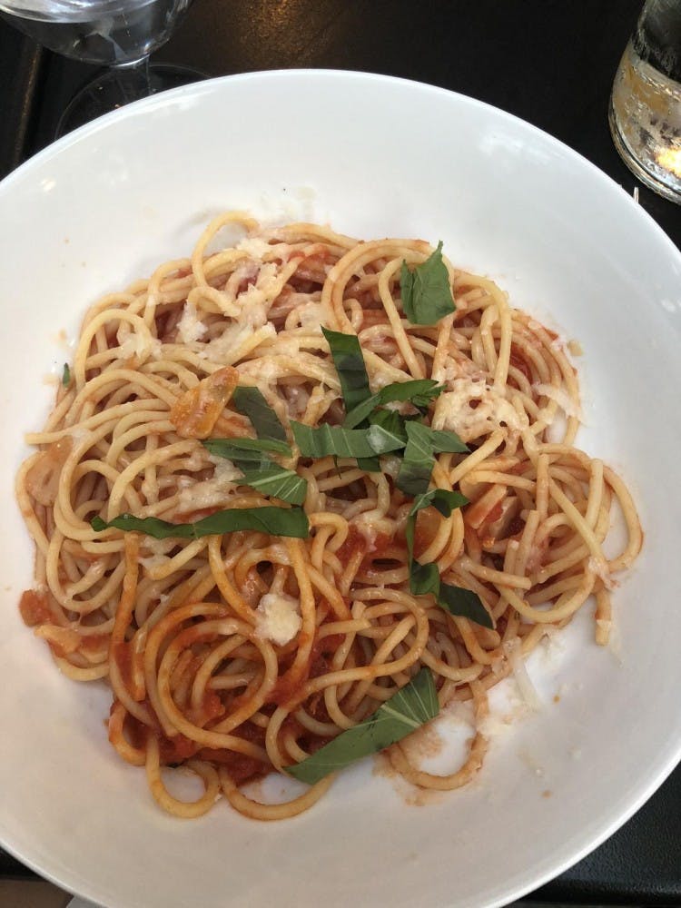The “Plain and Simple” Spaghetti Pomodoro is on Orzo's pasta menu.&nbsp;
