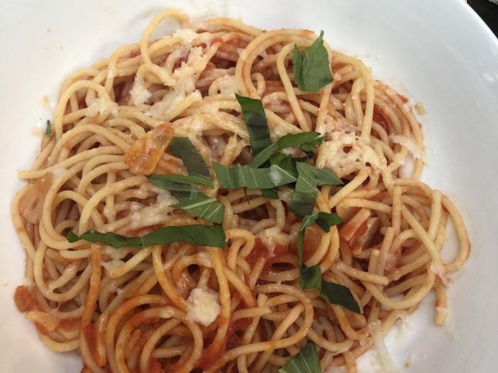 The “Plain and Simple” Spaghetti Pomodoro is on Orzo's pasta menu. 