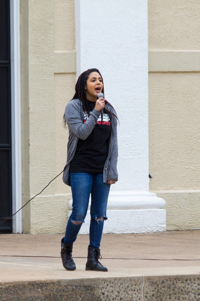 Rawda Fawaz, a third-year College student and vice president of DREAMers on Grounds, spoke to event attendees about the purpose of the gathering.