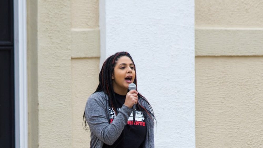 Rawda Fawaz, a third-year College student and vice president of DREAMers on Grounds, spoke to event attendees about the purpose of the gathering.
