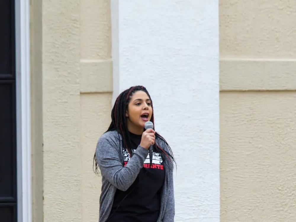 Rawda Fawaz, a third-year College student and vice president of DREAMers on Grounds, spoke to event attendees about the purpose of the gathering.