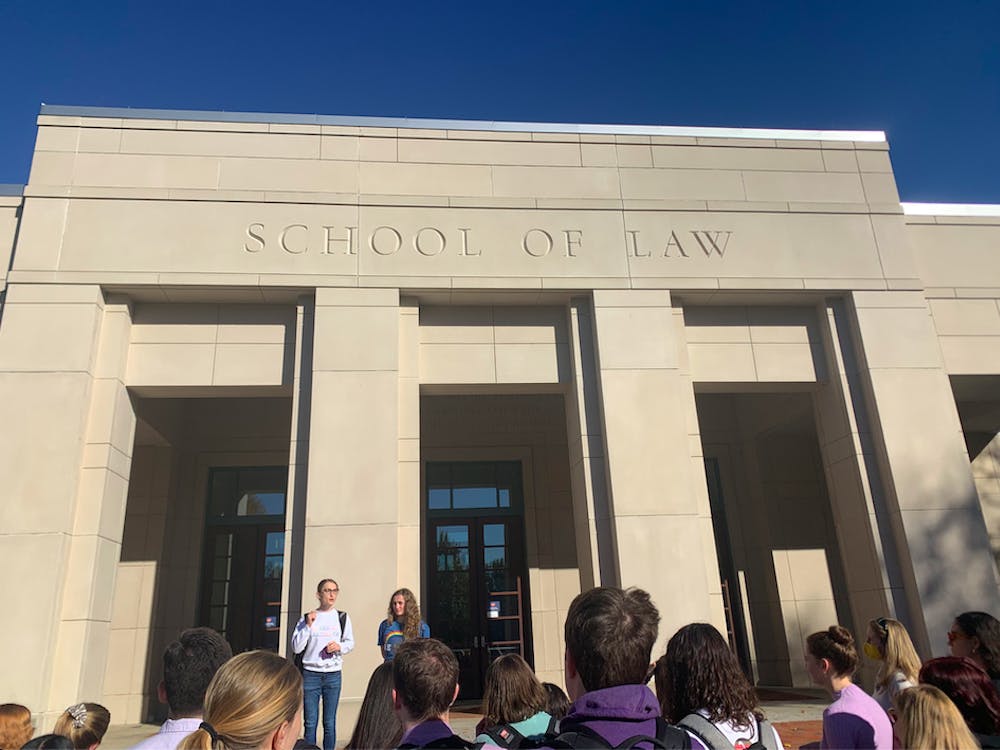 Chloe Fife and Hannah Comeau, LLA members and third-year Law students, speak to those gathered on Friday morning about their experiences growing up as members of the LGBTQ+ community within the Church of Jesus Christ of Latter-day Saints.