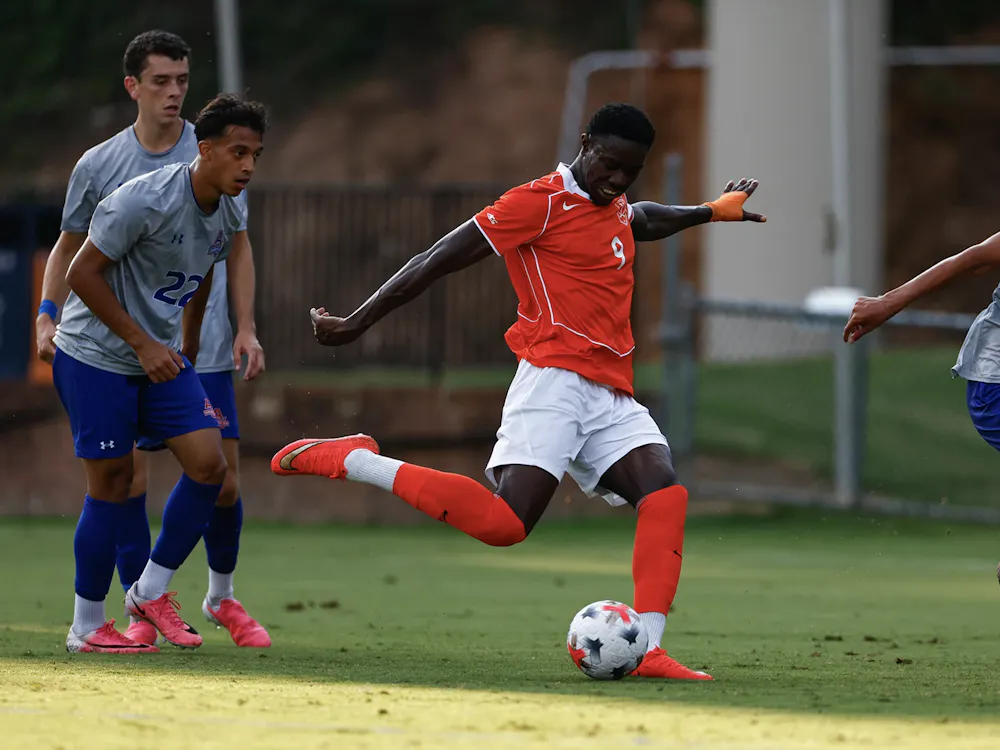 Fourth-year AJ Smith hammers home a goal to put the Cavaliers up early.