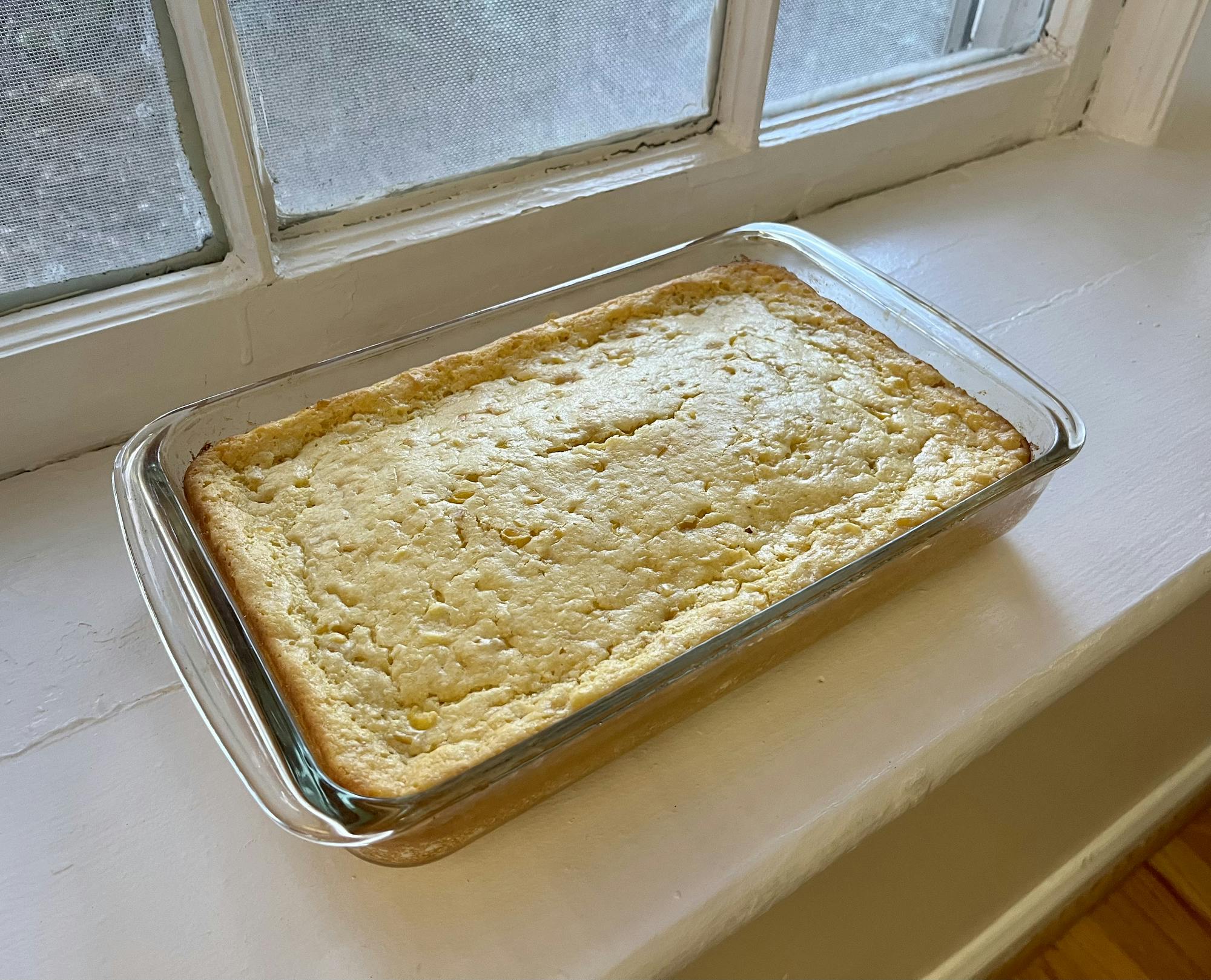 This dish is best served fresh out of the oven when the edges are slightly crisp and the pudding is warm.