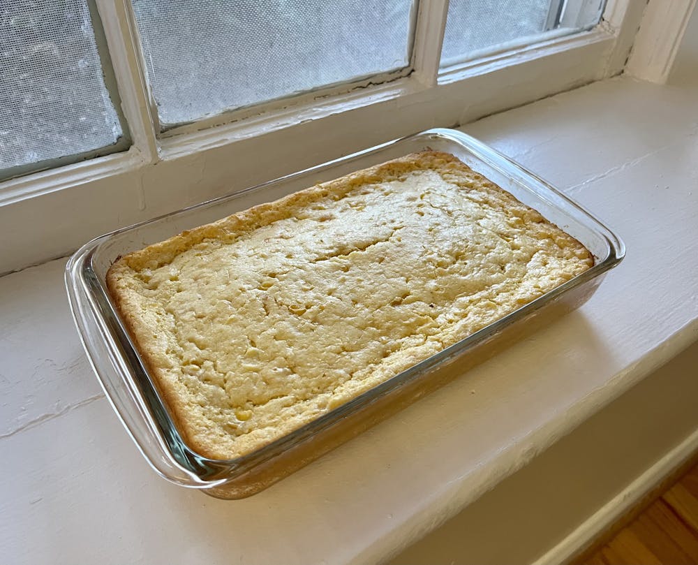 <p>This dish is best served fresh out of the oven when the edges are slightly crisp and the pudding is warm.</p>