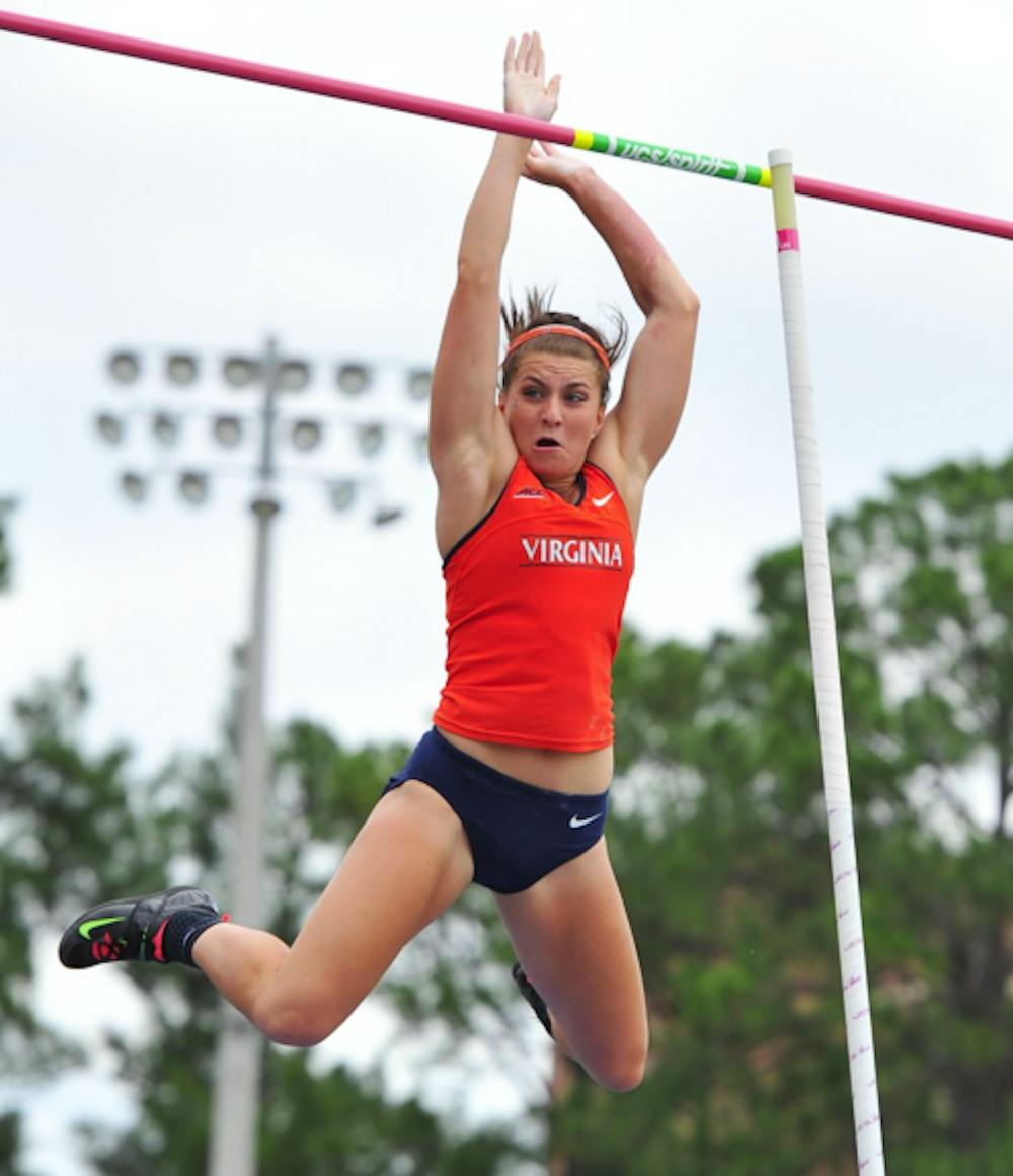 <p>Sophomore Bridget Guy, the school record holder in the pole vault, has yet to qualify for the NCAA Indoor Championships</p>