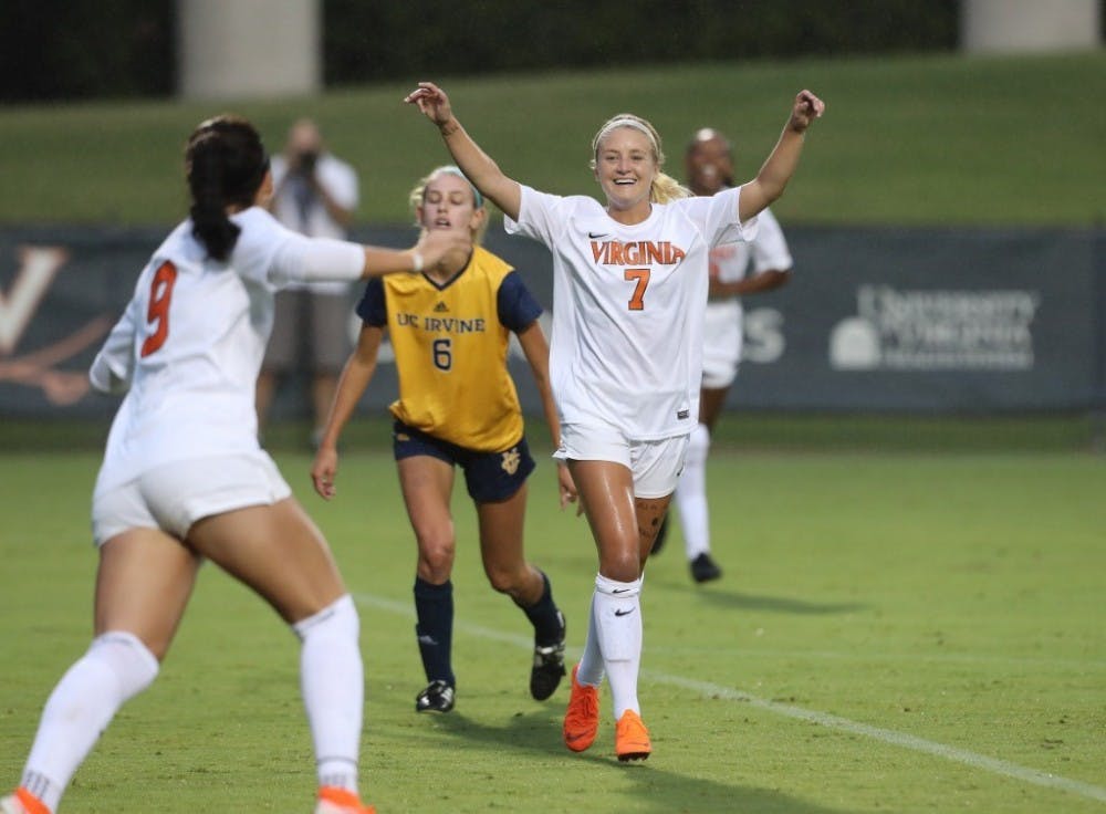 <p>Sophomore forward Alexa Spaanstra scored a long-distance goal against West Virginia.</p>