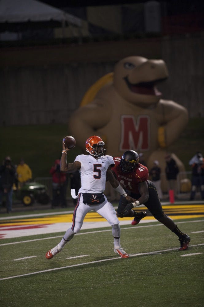 	The Virginia Cavaliers fell to the Maryland Terrapins 27-26 in a last second heartbreaker.