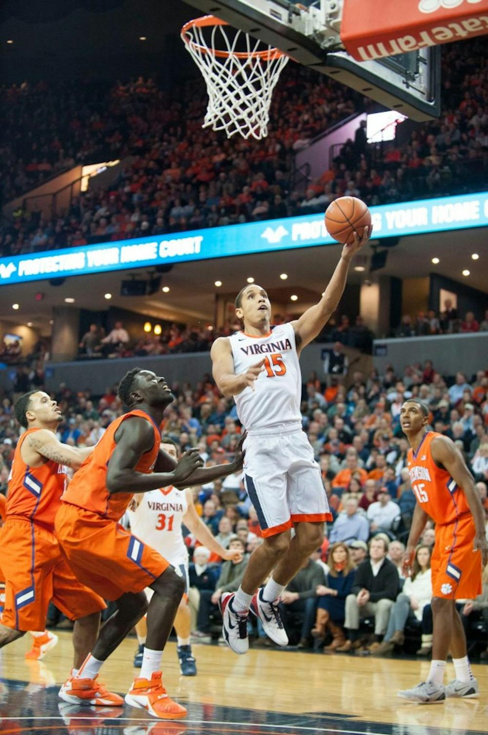 <p>Senior guard Malcolm Brogdon, who hit a three pointer to bring Virginia within one point with six seconds remaining, tied a career high with 28 points Tuesday in the comeback win against Wake Forest.</p>